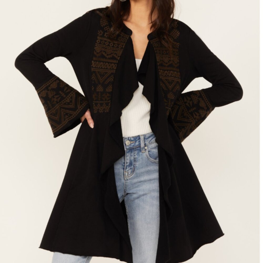Brand New Shyanne Women's Cascade Embroidered French Terry Cardigan (M)